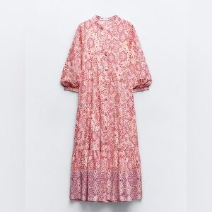 NEW ZARA PRINTED TIERED DRESS